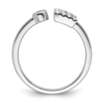 14K White Gold Lab Grown Diamond VS/SI FGH Initial E Adjustable Rin - Image 2