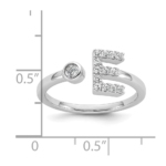 14K White Gold Lab Grown Diamond VS/SI FGH Initial E Adjustable Rin - Image 5