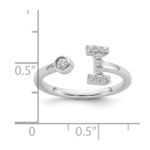 14K White Gold Lab Grown Diamond VS/SI FGH Initial I Adjustable Rin - Image 5