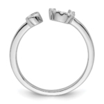14K White Gold Lab Grown Diamond VS/SI FGH Initial U Adjustable Rin - Image 2