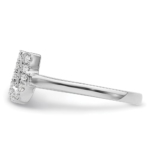 14K White Gold Lab Grown Diamond VS/SI FGH Initial U Adjustable Rin - Image 3
