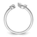 14K White Gold Lab Grown Diamond VS/SI FGH Initial V Adjustable Rin - Image 2