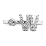 14K White Gold Lab Grown Diamond VS/SI FGH Initial W Adjustable Rin - Image 4