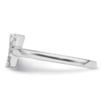 14K White Gold Lab Grown Diamond VS/SI FGH Initial Y Adjustable Rin - Image 3