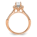 14kr Oval Halo Engagement Lab Grown Diamond VS/SI FGH Complete Ring - Image 2