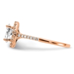 14kr Oval Halo Engagement Lab Grown Diamond VS/SI FGH Complete Ring - Image 3
