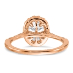 14kr Oval Halo Engagement Lab Grown Diamond VS/SI FGH Complete Ring - Image 5