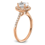 14kr Oval Halo Engagement Lab Grown Diamond VS/SI FGH Complete Ring - Image 6