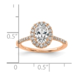 14kr Oval Halo Engagement Lab Grown Diamond VS/SI FGH Complete Ring - Image 7