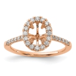 14kr Oval Halo Engagement Lab Grown Diamond VS/SI FGH Complete Ring - Image 8
