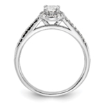14K White Gold Lab Grown VS/SI FGH Dia Oval Halo Complete Engagement Ring - Image 2