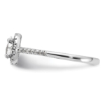 14K White Gold Lab Grown VS/SI FGH Dia Oval Halo Complete Engagement Ring - Image 3