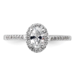 14K White Gold Lab Grown VS/SI FGH Dia Oval Halo Complete Engagement Ring - Image 4