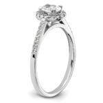 14K White Gold Lab Grown VS/SI FGH Dia Oval Halo Complete Engagement Ring - Image 6