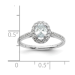 14K White Gold Lab Grown VS/SI FGH Dia Oval Halo Complete Engagement Ring - Image 7