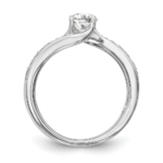 14k White Gold Lab Grown VS/SI FGH Dia By-Pass Complete Engagement Ring - Image 3