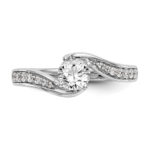 14k White Gold Lab Grown VS/SI FGH Dia By-Pass Complete Engagement Ring - Image 5