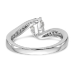 14k White Gold Lab Grown VS/SI FGH Dia By-Pass Complete Engagement Ring - Image 6