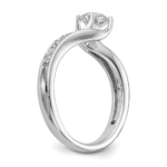 14k White Gold Lab Grown VS/SI FGH Dia By-Pass Complete Engagement Ring - Image 7