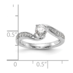 14k White Gold Lab Grown VS/SI FGH Dia By-Pass Complete Engagement Ring - Image 9