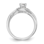 14K White Gold Lab Grown Dia VS/SI FGH Peg Set By-Pass Semi-mount En - Image 2