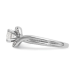 14K White Gold Lab Grown Dia VS/SI FGH Peg Set By-Pass Semi-mount En - Image 3