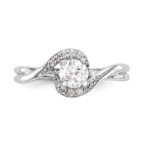 14K White Gold Lab Grown Dia VS/SI FGH Peg Set By-Pass Semi-mount En - Image 5