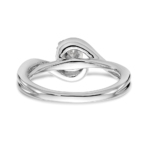 14K White Gold Lab Grown Dia VS/SI FGH Peg Set By-Pass Semi-mount En - Image 7