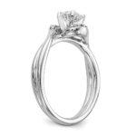 14K White Gold Lab Grown Dia VS/SI FGH Peg Set By-Pass Semi-mount En - Image 8