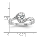 14K White Gold Lab Grown Dia VS/SI FGH Peg Set By-Pass Semi-mount En - Image 6