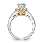 14K Two-tone Lab Grown Diamond VS/SI FGH Peg Set Semi-mount Eng Ring - Image 2