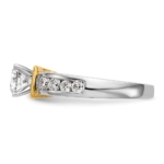 14K Two-tone Lab Grown Diamond VS/SI FGH Peg Set Semi-mount Eng Ring - Image 4