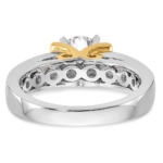 14K Two-tone Lab Grown Diamond VS/SI FGH Peg Set Semi-mount Eng Ring - Image 6