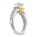 14K Two-tone Lab Grown Diamond VS/SI FGH Peg Set Semi-mount Eng Ring - Image 7