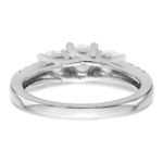 14K White Gold Lab Grown Diamond VS/SI FGH 3-Stone Complete Eng Ring - Image 7