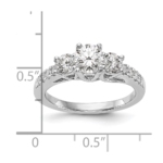 14K White Gold Lab Grown Diamond VS/SI FGH 3-Stone Complete Eng Ring - Image 6