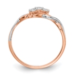 14K Two-tone Lab Grown VS/SI FGH Dia Polished 3-Stone Twist Ring - Image 2