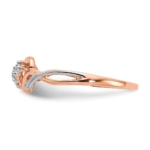 14K Two-tone Lab Grown VS/SI FGH Dia Polished 3-Stone Twist Ring - Image 3
