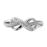 14K White Gold Lab Grown VS/SI FGH Dia Infinity Symbol Ring - Image 5
