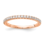 14K Rose Gold Lab Grown Diamond VS DEF 1/4ct Wedding Band
