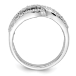 14K White Gold Lab Grown VS/SI FGH Dia and Natural Sapphire Ring - Image 2