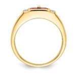 14K Lab Grown VS/SI FGH Dia and Created Ruby Men's Ring - Image 2