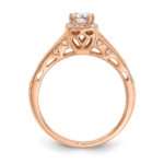 14K Rose Gold Lab Grown Diamond VS/SI FGH Fancy Halo Complete Eng Ri - Image 2