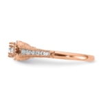 14K Rose Gold Lab Grown Diamond VS/SI FGH Fancy Halo Complete Eng Ri - Image 3