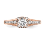 14K Rose Gold Lab Grown Diamond VS/SI FGH Fancy Halo Complete Eng Ri - Image 4