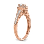 14K Rose Gold Lab Grown Diamond VS/SI FGH Fancy Halo Complete Eng Ri - Image 6