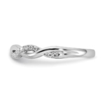 10K White Gold Lab Grown Diamond VS/SI FGH Twist Design Wedding Band - Image 4