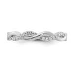 10K White Gold Lab Grown Diamond VS/SI FGH Twist Design Wedding Band - Image 5