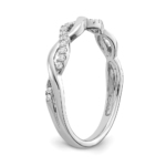 10K White Gold Lab Grown Diamond VS/SI FGH Twist Design Wedding Band - Image 7