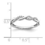 10K White Gold Lab Grown Diamond VS/SI FGH Twist Design Wedding Band - Image 3